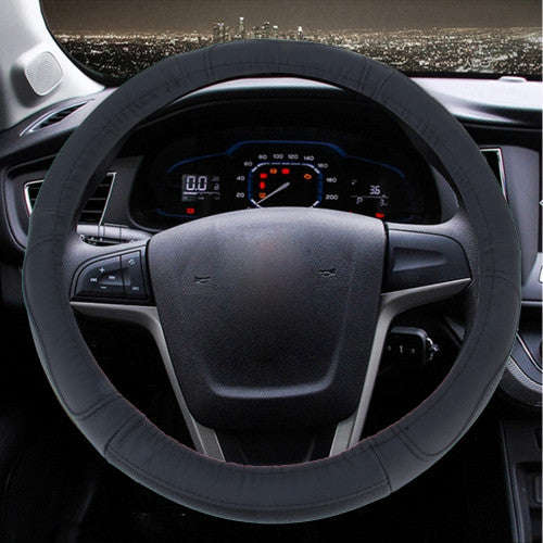 Leather Steering Wheel Cover To Cover Car Skid Car (Colour: Black Adaptation Steering wheel diame...