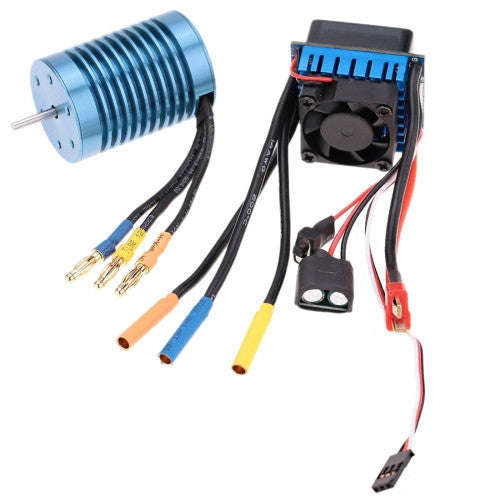 3650 4370KV 4P Sensorless Brushless Motor with 45A Brushless Electric Speed Controller for 1/10 R...