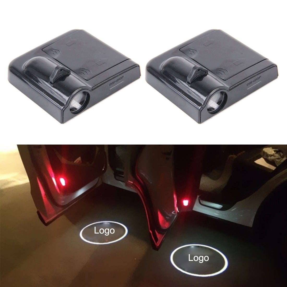 2 PCS LED Ghost Shadow Light Car Door LED Laser Welcome Decorative Light Display Logo for Alfa Ro...