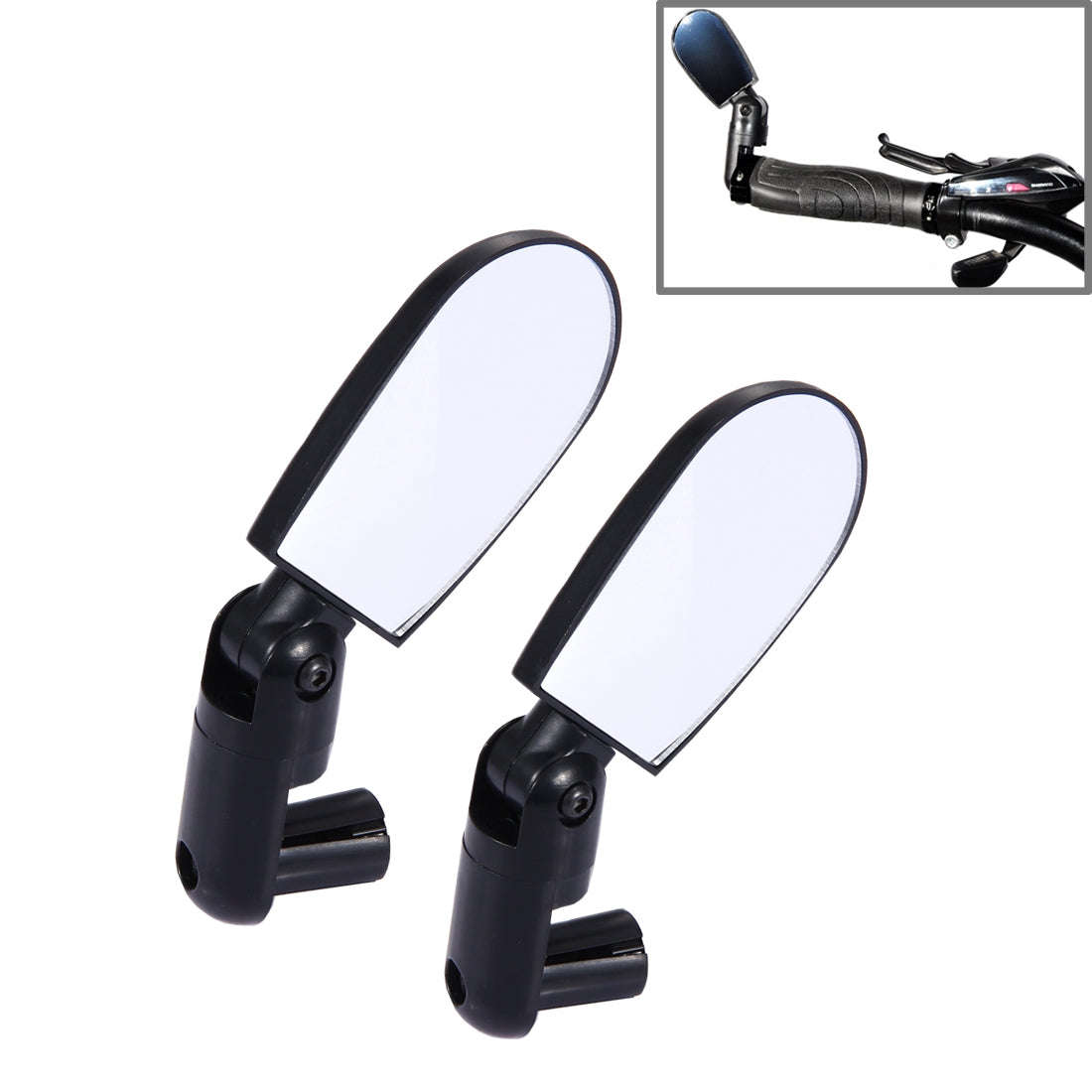 2 PCS Mini Universal Adjustable Rear View Mirror Rear Reflector for Bicycle / Mountain Bike