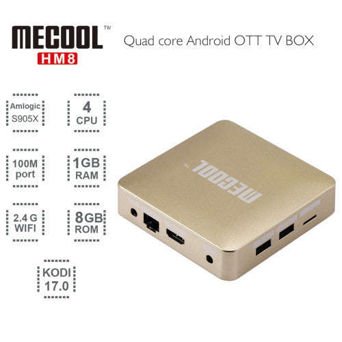MECOOL HM8 4K UHD Smart TV Box with Remote Controller, Android 6.0 Amlogic S905X Quad Core Cortex...