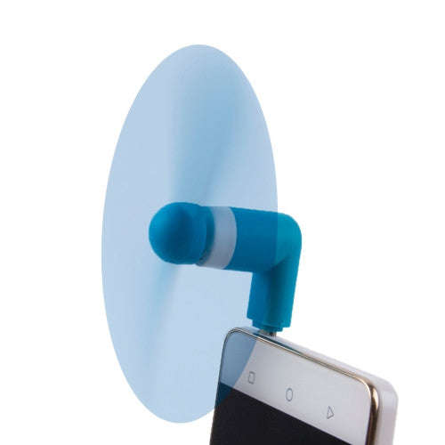 Fashion Micro USB Port Mini Fan with Two Leaves for Android Mobile Phone with OTG Function(Blue)