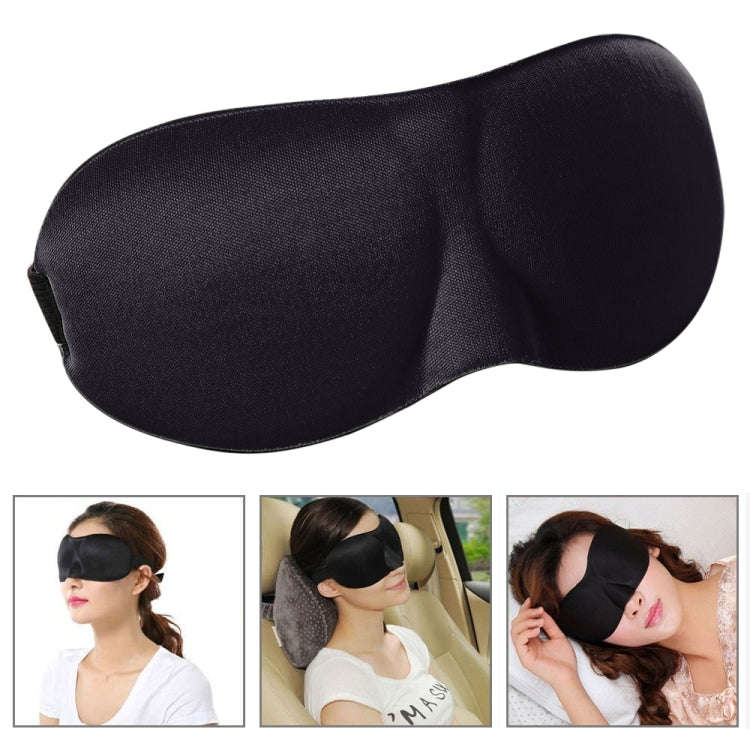 3D Portable Shading Sleep Rest Aid Cover Eye Patch Sleeping Mask Case Female Cute Eye Mask(Black)