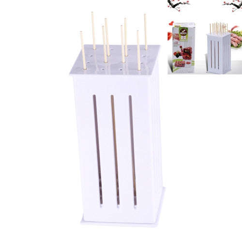 Convenient Plastic 16 Holes Barbecue Skewer Kebab Maker with 30 PCS Bamboo Sticks