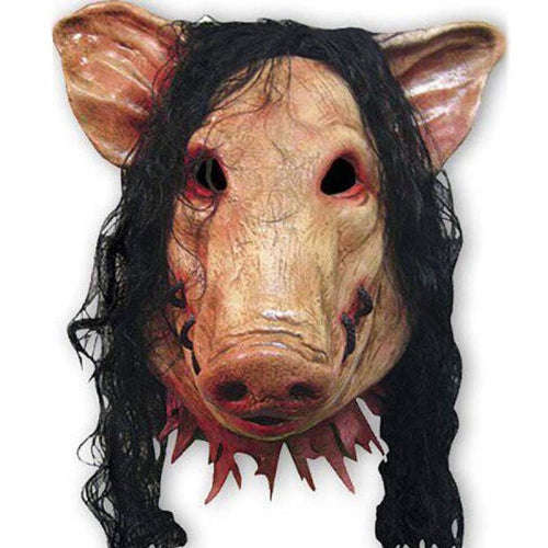 Halloween Mask Latex Pig Head Cap Halloween Festival Party Fancy Pig Face Masquerade Masks with H...