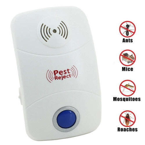 Electronic Ultrasonic Mosquito Rat Pest Control Repeller with LED Light AC90V-250V(White)