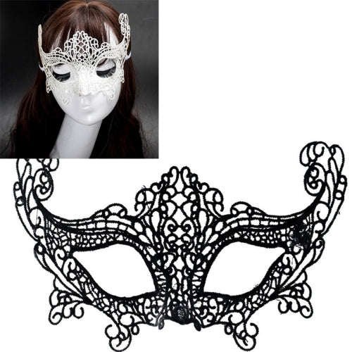 Halloween Masquerade Party Dance Sexy Lady Lace Fox Mask (Black)-HC8973B