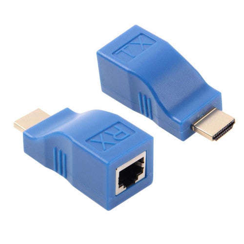 HDMI to RJ45 Extender Adapter (Receiver & Transmitter) by Cat-5e/6 Cable Transmission Distance: 3...