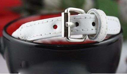 Fashion Belt Buckle Style Leather Bracelet - black