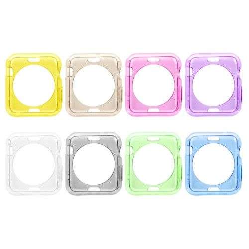 8 PCS Colors HAWEEL for Apple Watch 42mm Slim Transparent Soft TPU Protective Case