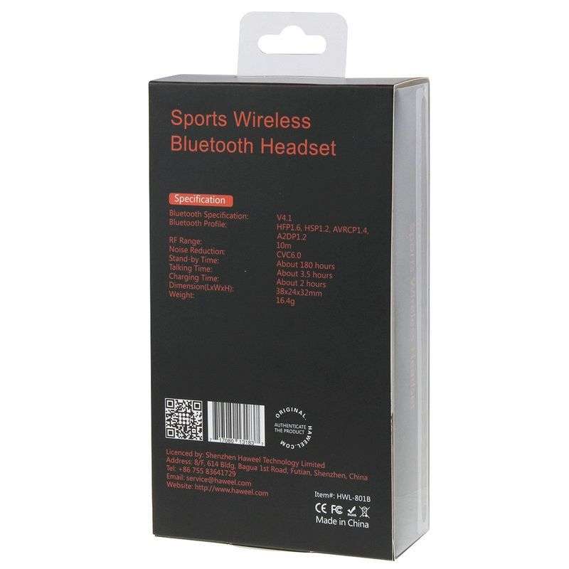 Haweel Sport Anti Sweat High Definition Bluetooth 4.1 Headset with Mic for iPhone / Samsung / HTC...