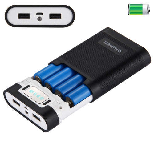 HAWEEL DIY 4x 18650 Battery Portable 10000mAh Power Bank Shell Box with 2x USB Output & Display f...
