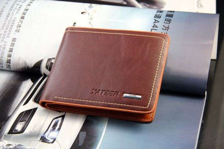 Mens genuine cow Leather Wallet - YATEER (Coffee) - Coffee