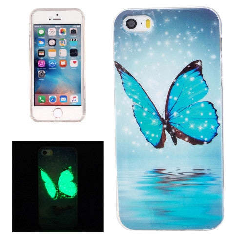 iPhone 5 Case, iPhone 5S Case, iPhone SE Case, Noctilucent Butterfly Pattern IMD Workmanship Soft...