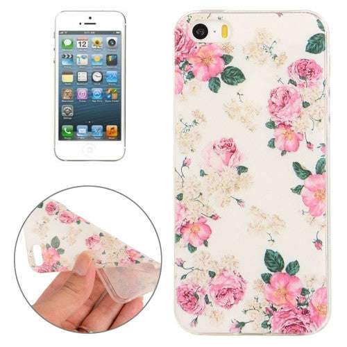 iPhone 5 Case, iPhone 5S Case, iPhone SE Case, Flowers Pattern TPU Protective Case