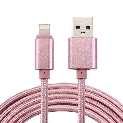 2m Woven Style Metal Head 84 Cores 8 Pin to USB 2.0 Data / Charger Cable for iPhone 7 & 7 Plus iP...