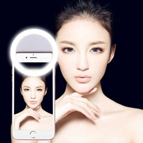 AA Battery Selfie Flash Light for Phones with Adjustable Clip(White)