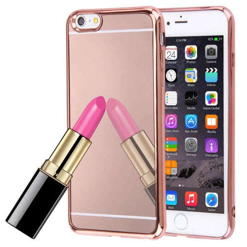 iPhone 6 Case, iPhone 6s Case, Electroplating Mirror TPU Protective Cover Case(Rose Gold)