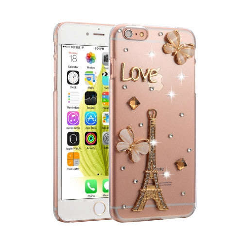 Fevelove for iPhone 6 Plus & 6s Plus Diamond Encrusted Tower Pattern PC Protective Case Back Cover