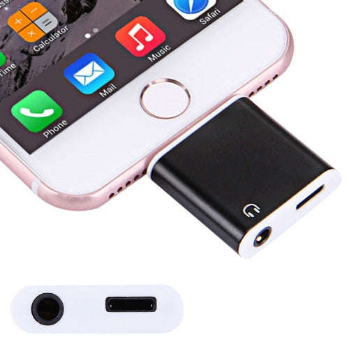 Aluminum Shell 8 Pin to 3.5mm Jack Audio & 8 Pin Charger Adapter for iPhone 7 / iPhone 7 Plus iPh...