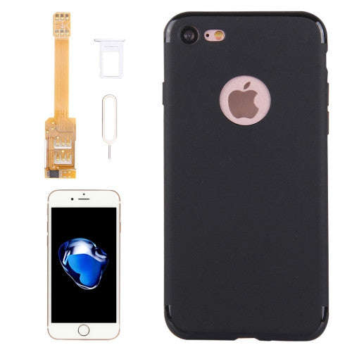 Kumishi for iPhone 7 2 in 1 Dual SIM Card Adapter + TPU Back Case Cover with SIM Card Tray / SIM ...