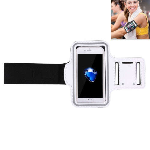 For iPhone 7 Sport Armband Case with Key Pocket(White)