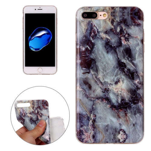 iPhone 7 Plus Case, Brown Marbling Pattern Soft TPU Protective Back Cover Case