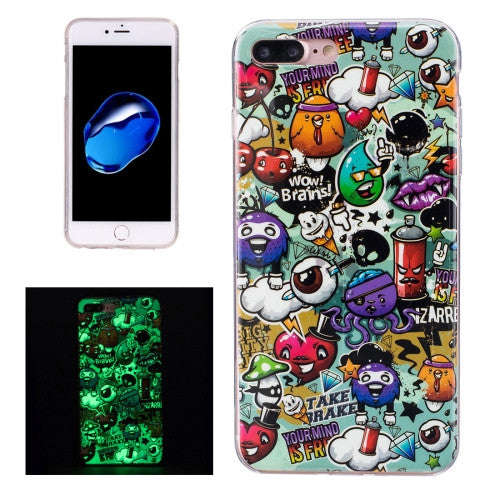 iPhone 7 Plus Case, Noctilucent Rubbish Pattern IMD Workmanship Soft TPU Back Cover Case