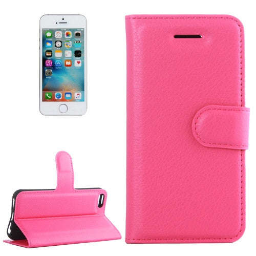 iPhone 5 Case, iPhone 5S Case, iPhone SE Case, Litchi Texture Horizontal Flip Leather Case with H...