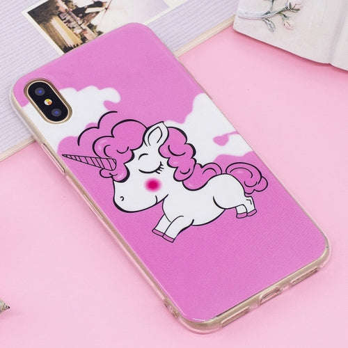 iPhone X Case, Noctilucent IMD Horse Pattern Soft TPU Back Case Protector Cover