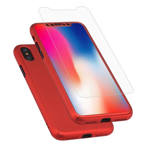 iPhone X Case, 360 Degree Full Coverage Detachable PC Protective Cover Case with Tempered Glass F...