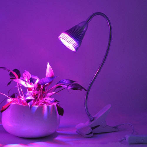 5W 5 LEDs 360 Degrees Flexible Lamp Holder Clip Style LED Plant Growth Light Greenhouse Light Aqu...