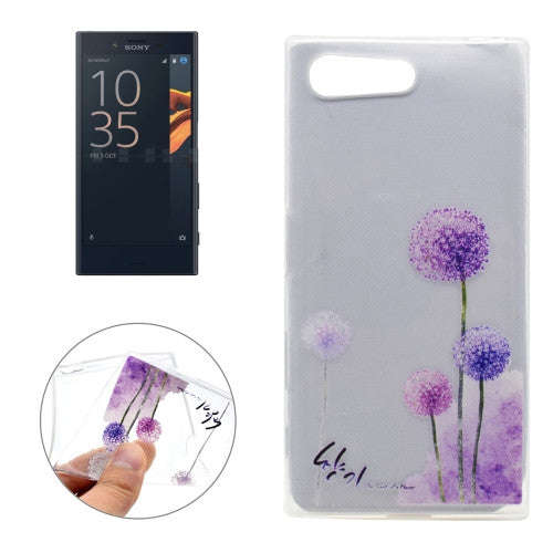 For Sony Xperia X Compact Dandelion Pattern Transparent Soft TPU Protective Back Cover Case