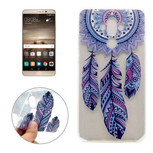 For Huawei Mate 9 Pinwheel Pattern Transparent Soft TPU Protective Back Cover Case
