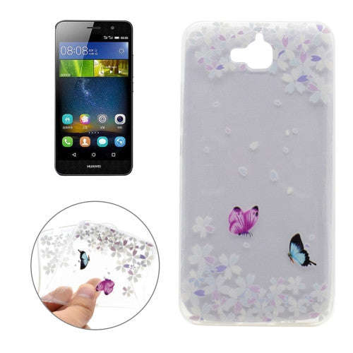 For Huawei Y6 Pro Variegated Butterflies Pattern Transparent Soft TPU Protective Back Cover Case