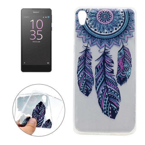 For Sony Xperia E5 Pinwheel Pattern Transparent Soft TPU Protective Back Cover Case