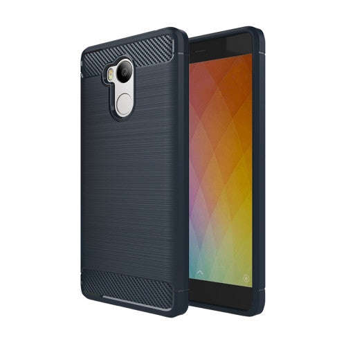 Xiaomi Redmi 4 Prime / Pro Brushed Texture Carbon Fiber TPU Protective Case(Dark Blue)