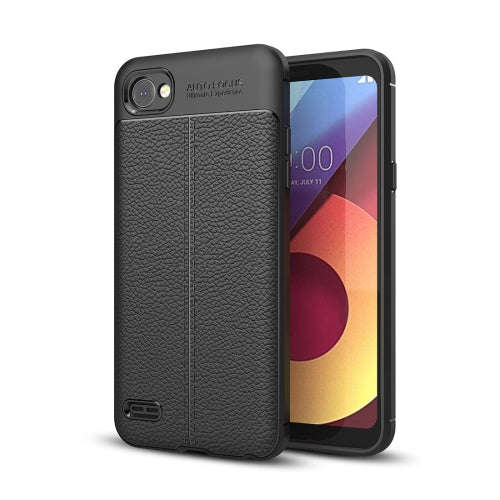 For LG Q6 Litchi Texture TPU Protective Case (Black)