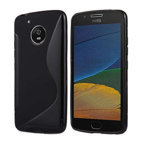For Motorola Moto G (5th Gen.) S-Shaped Anti-slip Frosted TPU Protective Case(Black)