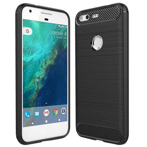 For Google Pixel Brushed Carbon Fiber Texture Shockproof TPU Protective Case(Black)