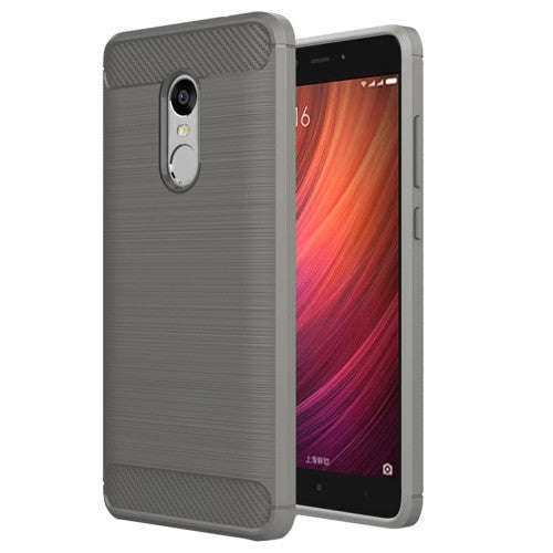 Xiaomi Redmi Note 4X Case, Brushed Carbon Fiber Texture Shockproof TPU Protective Case (Grey)