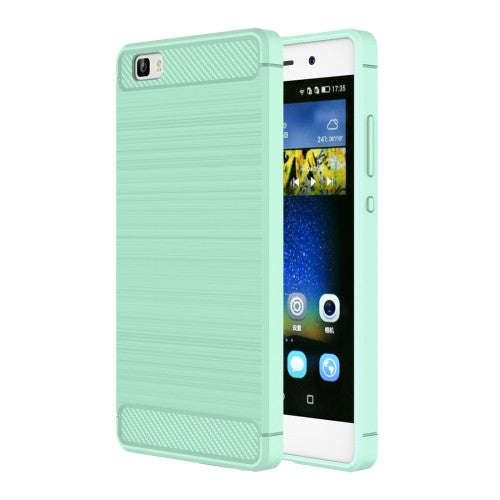 Huawei P8 Lite Brushed Texture Fiber TPU Rugged Armor Protective Case(Green)