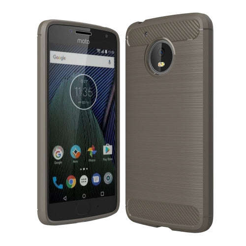 For Motorola Moto G5 Brushed Carbon Fiber Texture Shockproof TPU Protective Cover Case (Grey)