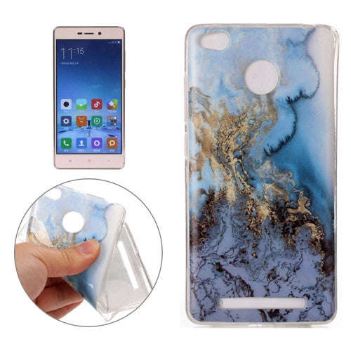 Xiaomi Redmi 3s Case, Blue Marble Pattern Soft TPU Protective Case
