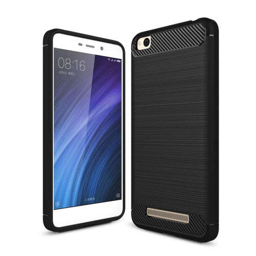 Xiaomi Redmi 4A Case, Brushed Texture Carbon Fiber Shockproof TPU Rugged Armor Protective Case (B...