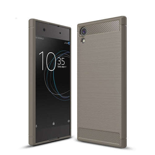 For Sony Xperia XA1 Ultra Brushed Texture Carbon Fiber Shockproof TPU Rugged Armor Protective Cas...