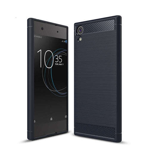For Sony Xperia XA1 Ultra Brushed Texture Carbon Fiber Shockproof TPU Rugged Armor Protective Cas...