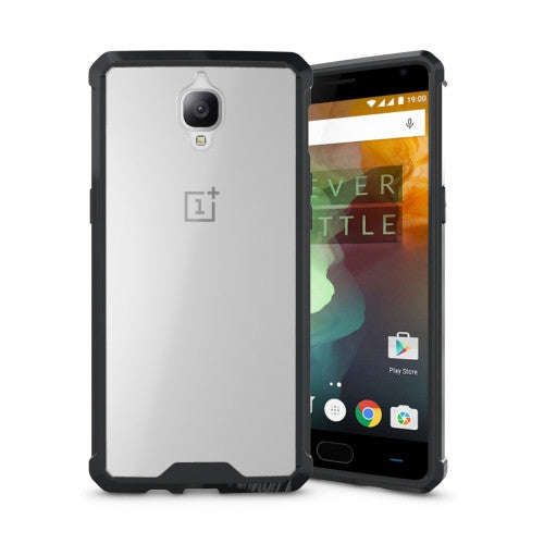 For Oneplus 3 Acrylic + TPU Transparent Armor Protective Case (Black)