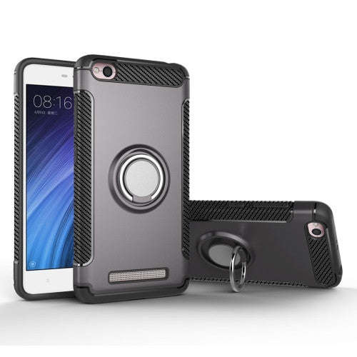 Xiaomi Redmi 4A Case, Magnetic 360 Degree Rotation Ring Armor Protective Case(Grey)