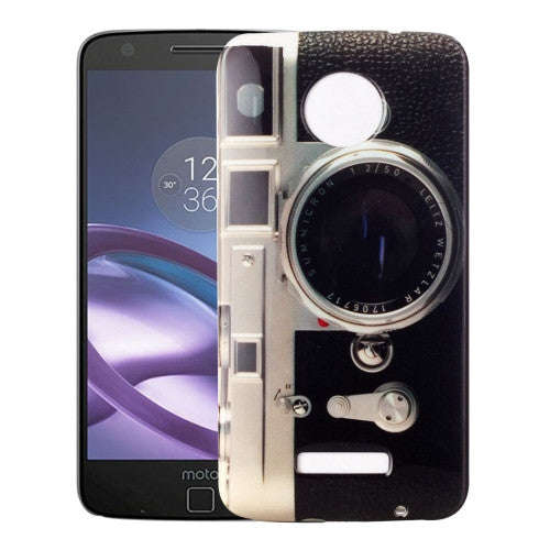 For Motorola Moto Z Force Retro Camera Pattern IMD Workmanship Soft TPU Protective Case